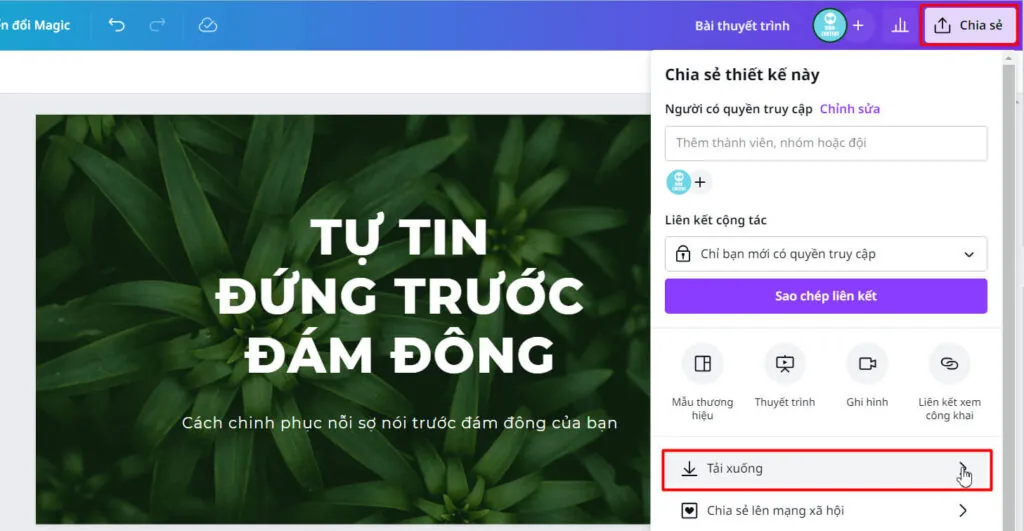 Chọn tải xuống