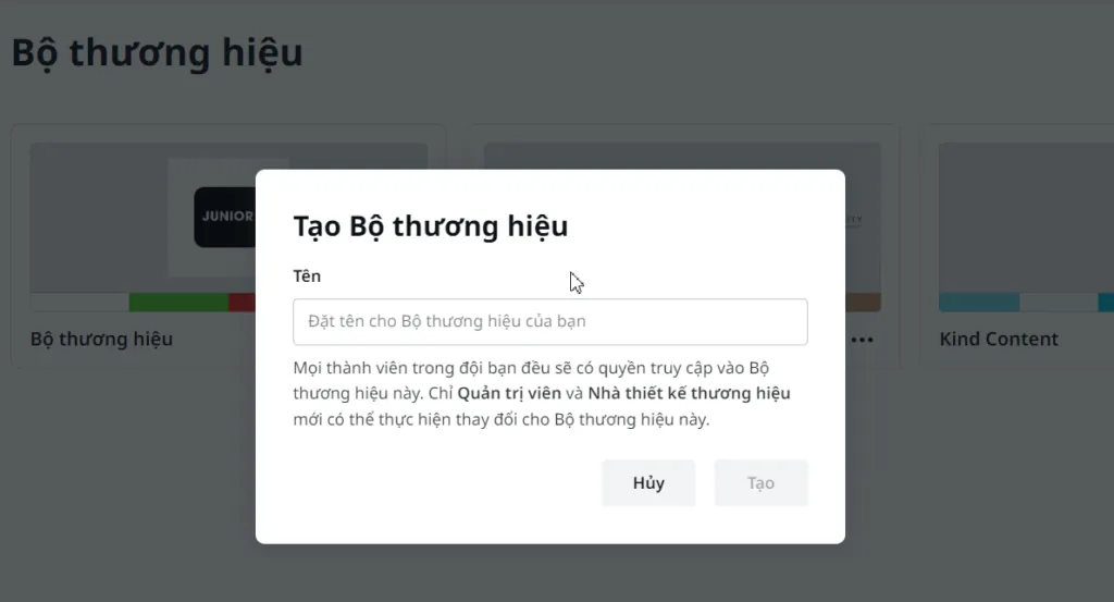 Tạo bộ thương hiệu của bạn
