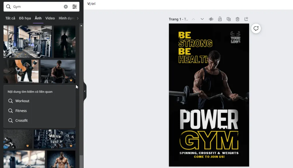 Ví dụ về thay ảnh có sẵn trong Poster