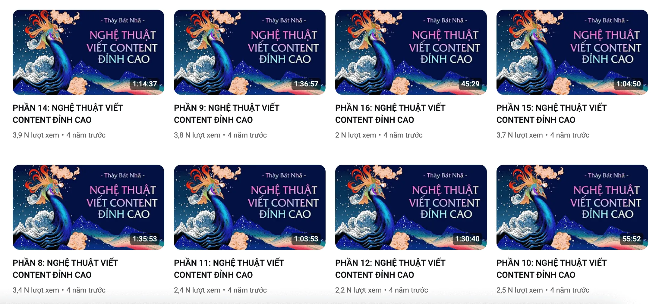 16 video nghệ thuật viết Content của thầy Bát Nhã