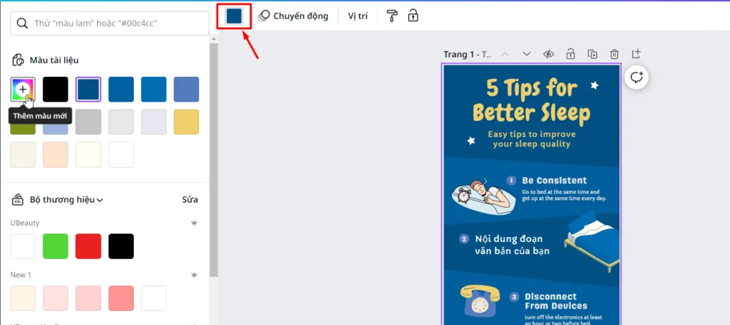 Thay đổi màu nền dễ dàng với Canva