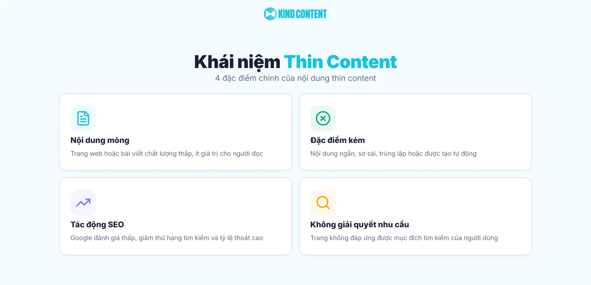 4 đặc điểm chính của nội dung thin content