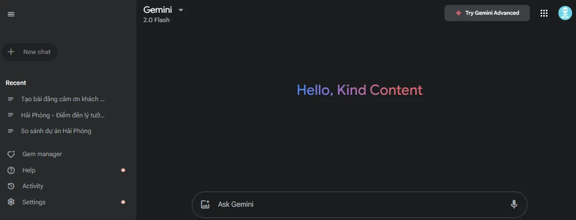 Tool AI viết Content Gemini