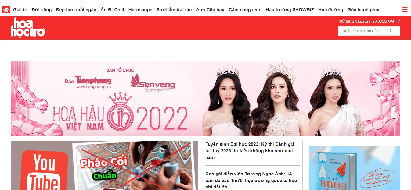 Trang viết báo Hoahoctro