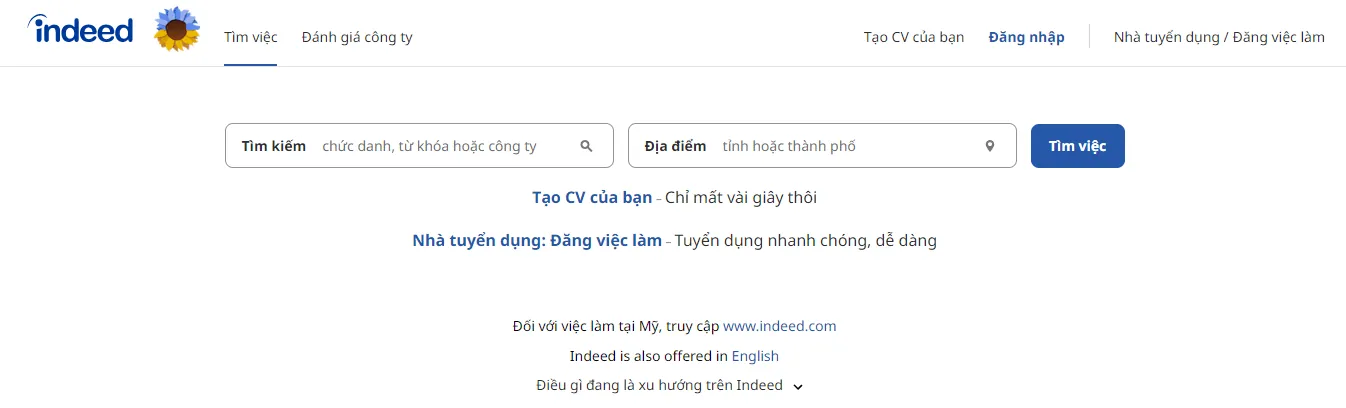 Trang web viết lách kiếm tiền Indeed