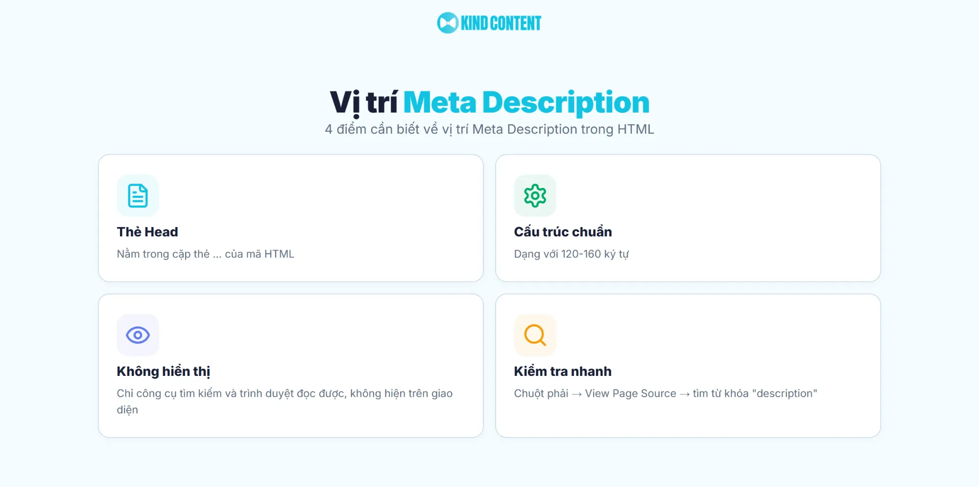 4 điểm cần biết về vị trí Meta Description trong HTML