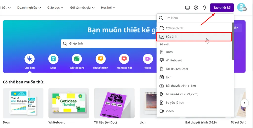 Thêm ảnh bạn muốn tách nền lên canva