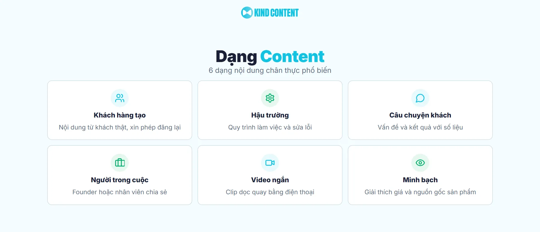 Các dạng Authentic Content phổ biến