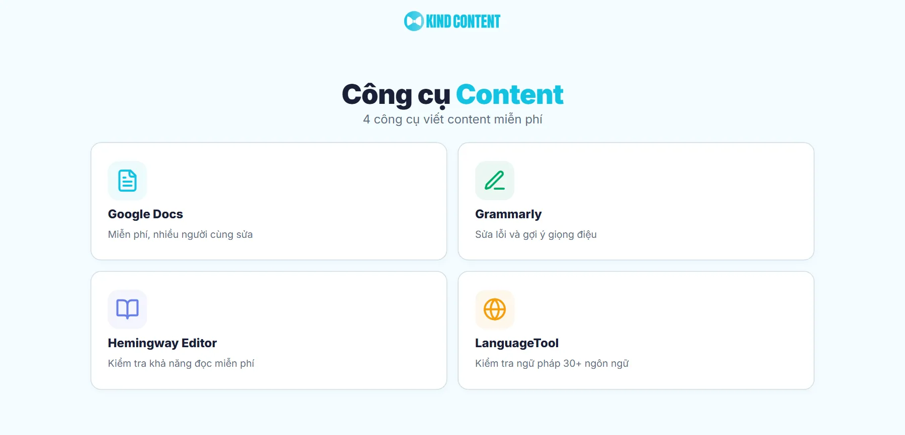 Công cụ viết content miễn phí